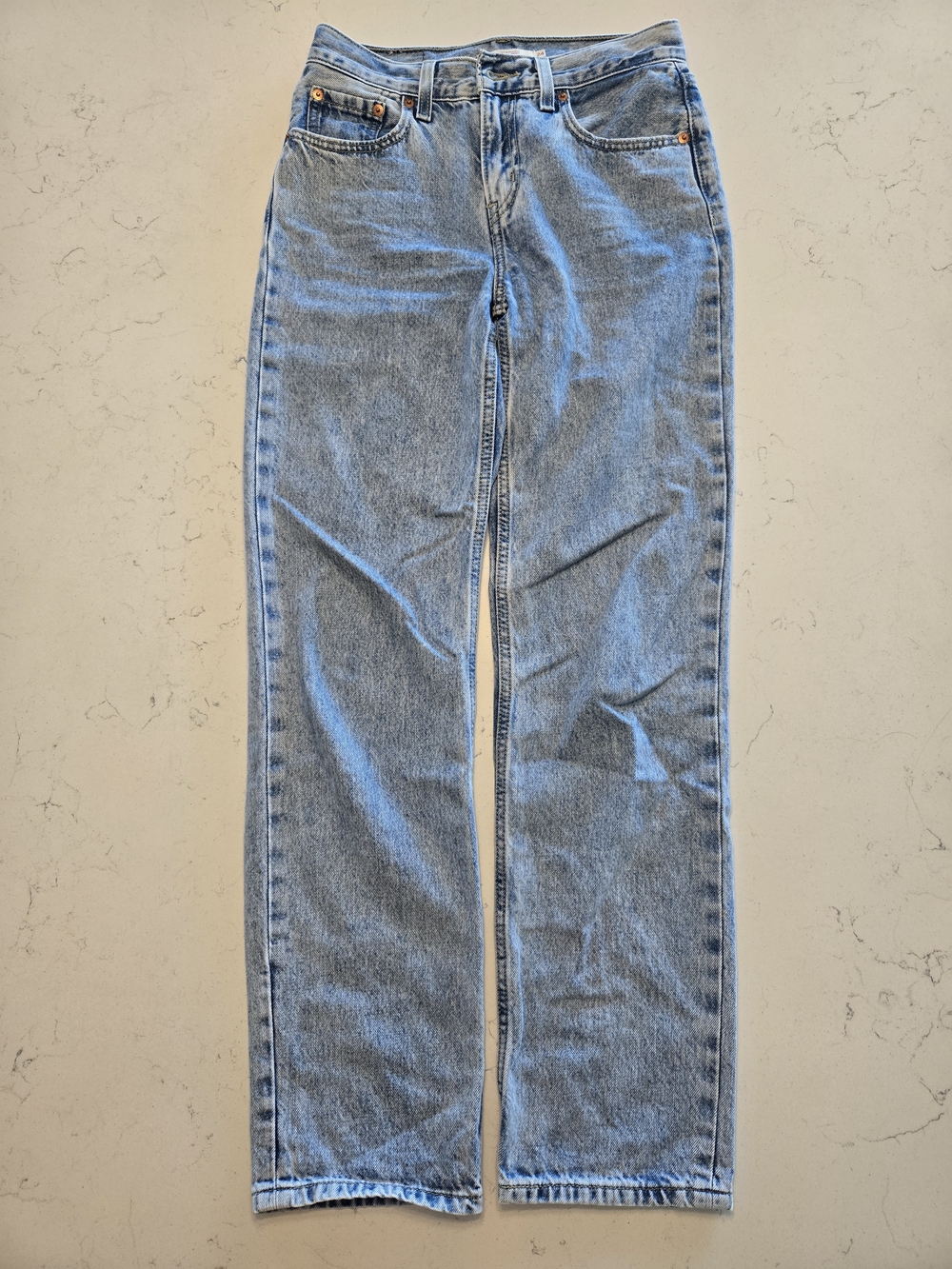 Levies Low Pro Straight Leg Jeans 100% Cotton Acid/Light Wash Size 24